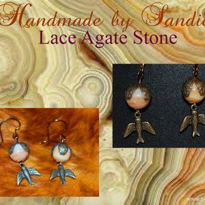 Handmade Lace Agate Earrings